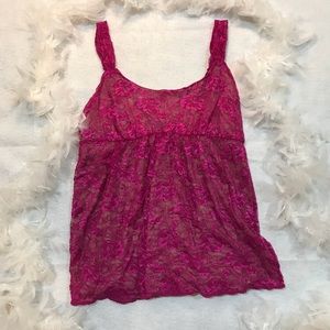 Fuschia Lace Tank